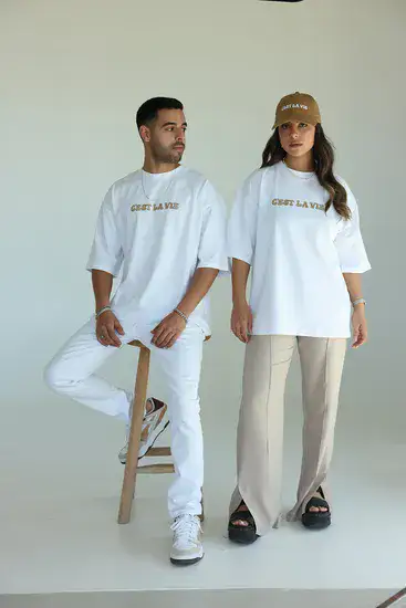 טישרט אוברסייז יוניסקס לבן