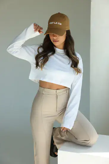 חולצת קרופ לבנה