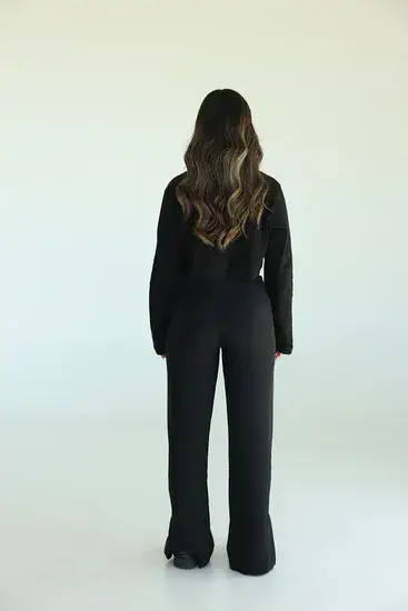 מכנס גבוה עם שסעים שחור